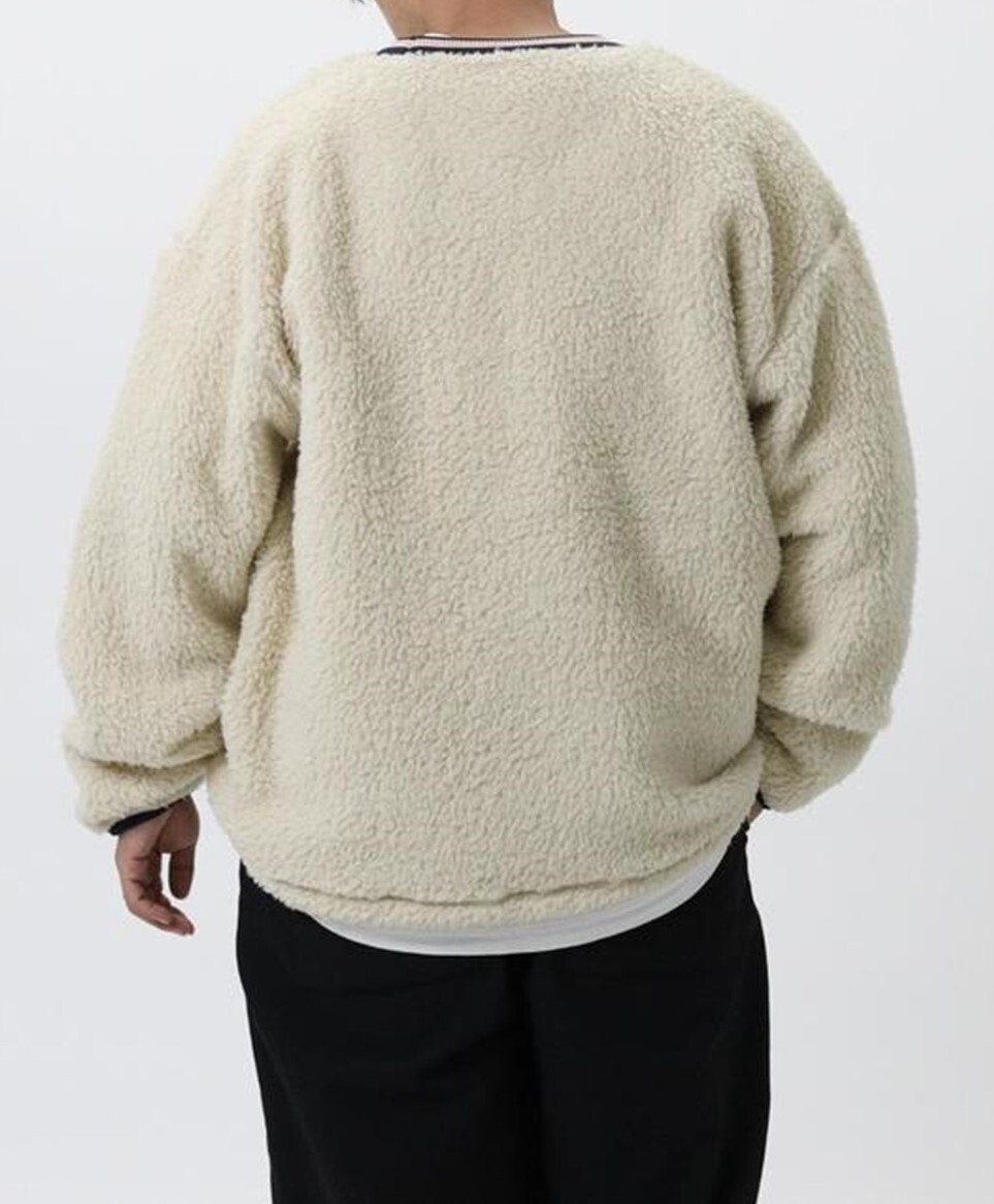 ◆新品◆ 定価4899円!! CONVERSE コンバース ビッグシルエット!! ボアクルースウェット トレーナー 白 オフホワイト メンズ XLサイズ_画像3