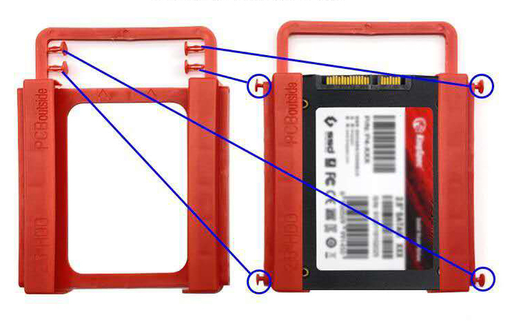 2個入り SSD / HDD 2.5インチ ⇒ 3.5インチ 変換 ブラケット マウンタ 樹脂製 2.5inchi→3.5inchi 変換 自作PC用 パーツ 送料無料 国内配送_画像2