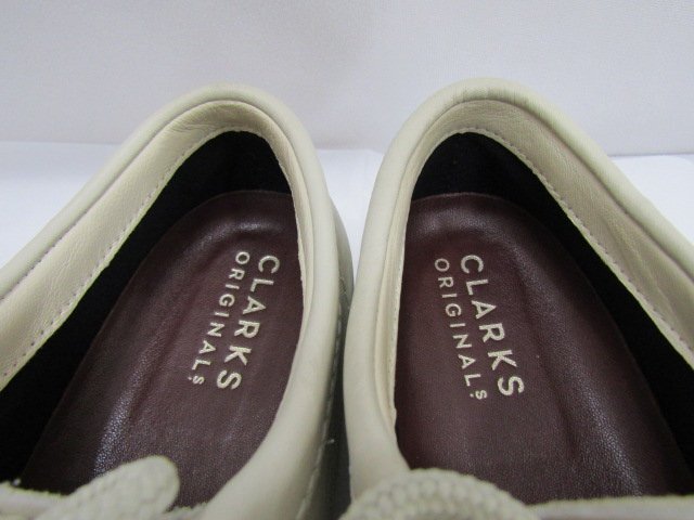 1円スタート CLARKS GORE-TEX ワラビーブーツ レザーUS8 25.5cm クラークス ゴアテックス グレージュ 本体のみ 1スタ 中古品◆9832_画像7