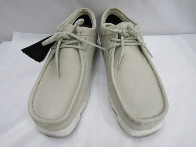 1円スタート CLARKS GORE-TEX ワラビーブーツ レザーUS8 25.5cm クラークス ゴアテックス グレージュ 本体のみ 1スタ 中古品◆9832_画像5