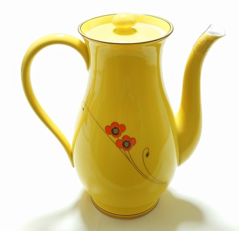 美術有田焼 香蘭社 黄地 梅柄 ティーポット＆湯呑5客 茶器セット 希少