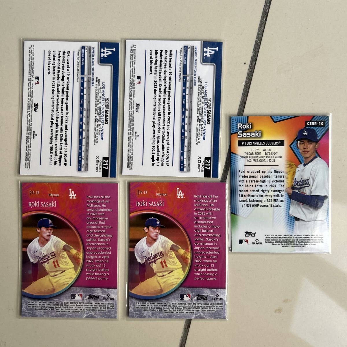 2025 Topps Chrome Baseball 佐々木朗希　5枚セット_画像2