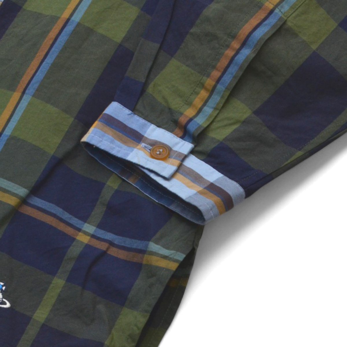 Vivienne Westwood MAN ヴィヴィアンウエストウッドマン ミックスチェック ビブシャツ 119055 7264 サイズ44 メンズ 定価33000円 M221769_画像6