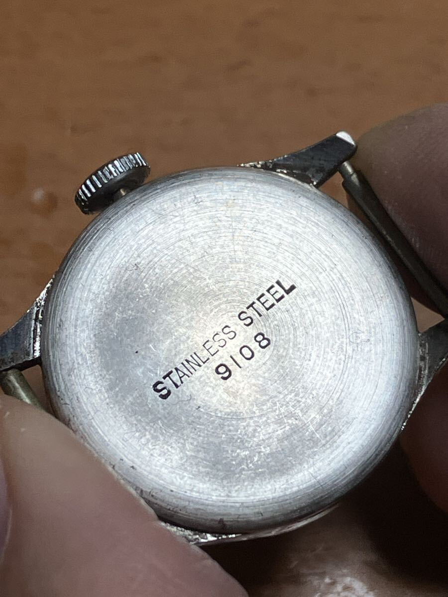 鶴巻時計(英工舎)CENTER年代物スモセコ.稼働未確認巻き上がり、振ると僅か動きます、風防なし、完全ジャンク扱いで！竜頭操作も怪しいです_画像7