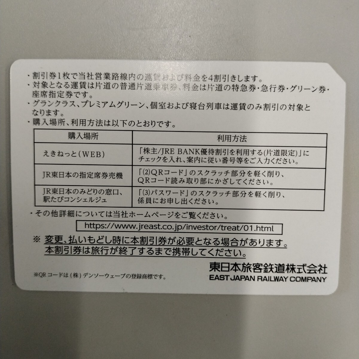 【 新ＪＲ東日本 株主優待券 ４割引有効期限２０２５年７月１日から２０２６年６月３０日まで 金券チケット 】２枚セット_画像2