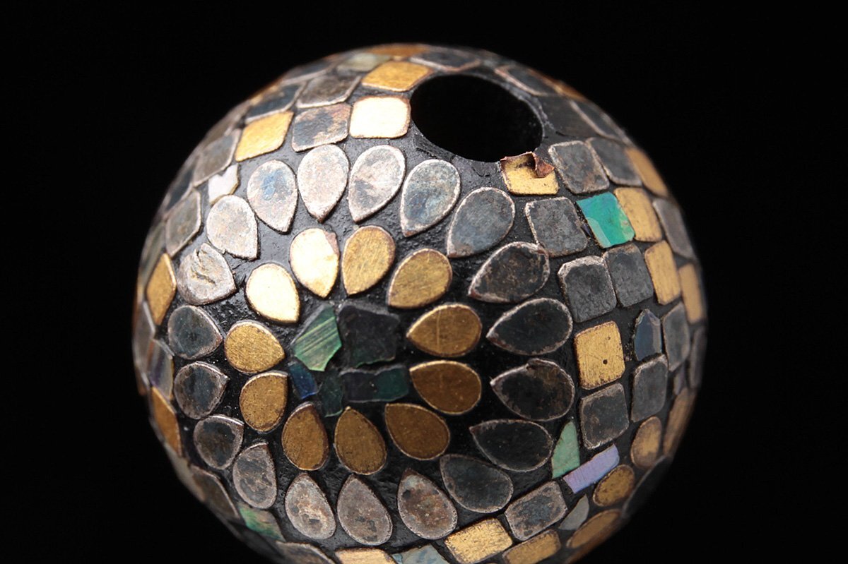 FD880 времена .. предмет перламутр золотой серебряный .. цветок map .. шар диаметр 1.4cm кейс для печати дым . входить оборудование орнамент . лаковый прикладное искусство лакированные изделия . предмет netsuke старый изобразительное искусство