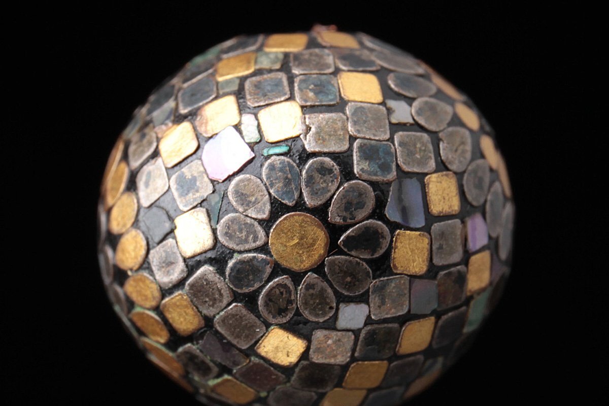 FD880 времена .. предмет перламутр золотой серебряный .. цветок map .. шар диаметр 1.4cm кейс для печати дым . входить оборудование орнамент . лаковый прикладное искусство лакированные изделия . предмет netsuke старый изобразительное искусство