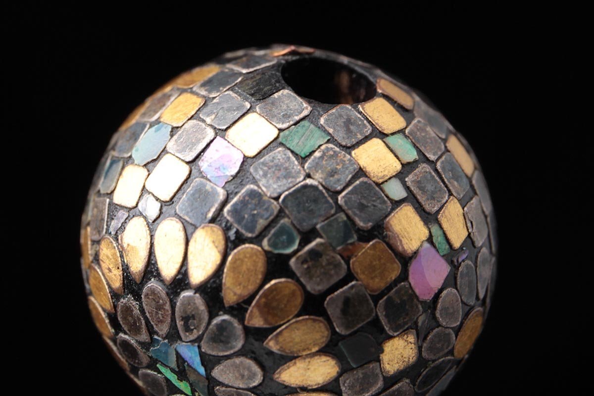 FD880 времена .. предмет перламутр золотой серебряный .. цветок map .. шар диаметр 1.4cm кейс для печати дым . входить оборудование орнамент . лаковый прикладное искусство лакированные изделия . предмет netsuke старый изобразительное искусство