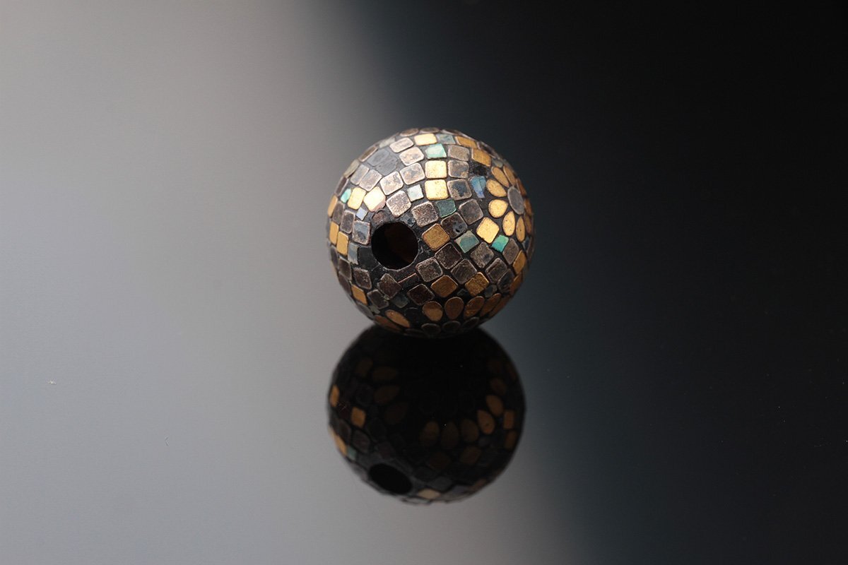 FD880 времена .. предмет перламутр золотой серебряный .. цветок map .. шар диаметр 1.4cm кейс для печати дым . входить оборудование орнамент . лаковый прикладное искусство лакированные изделия . предмет netsuke старый изобразительное искусство 