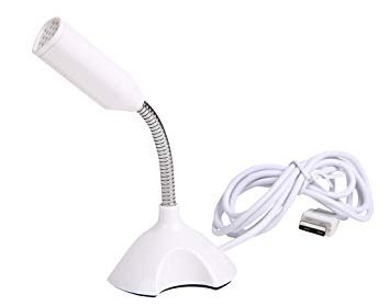 【vaps_3】USBマイクロフォン 《ホワイト》 スタンドマイク コンパクト USBマイク 360度 Skype メッセンジャー 送込_画像1