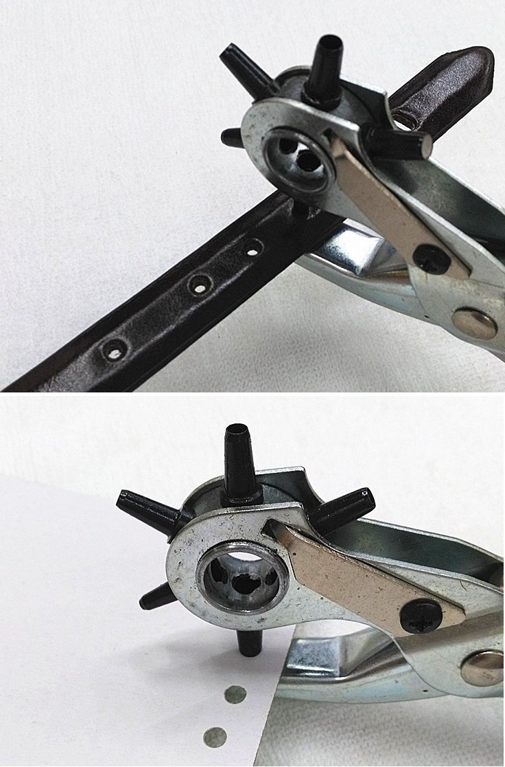 【vaps_6】穴あけパンチ 6段階ダイヤル式 丸型穴 2-4.5mm ベルトパンチ 丸穴 ベルト穴あけ機 レザークラフト 送込_画像2