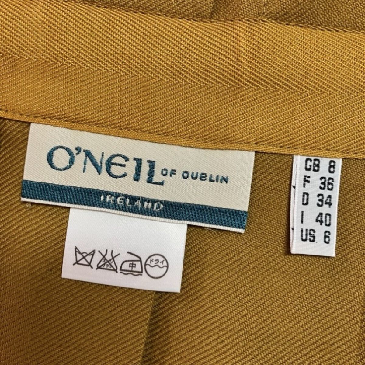 ★O'NEIL OF DUBLIN/オニールオブダブリン★一度着用のみ★プリーツスカート8(M.9号)マスタード.無地.ウール.秋冬.ボトムス_画像7