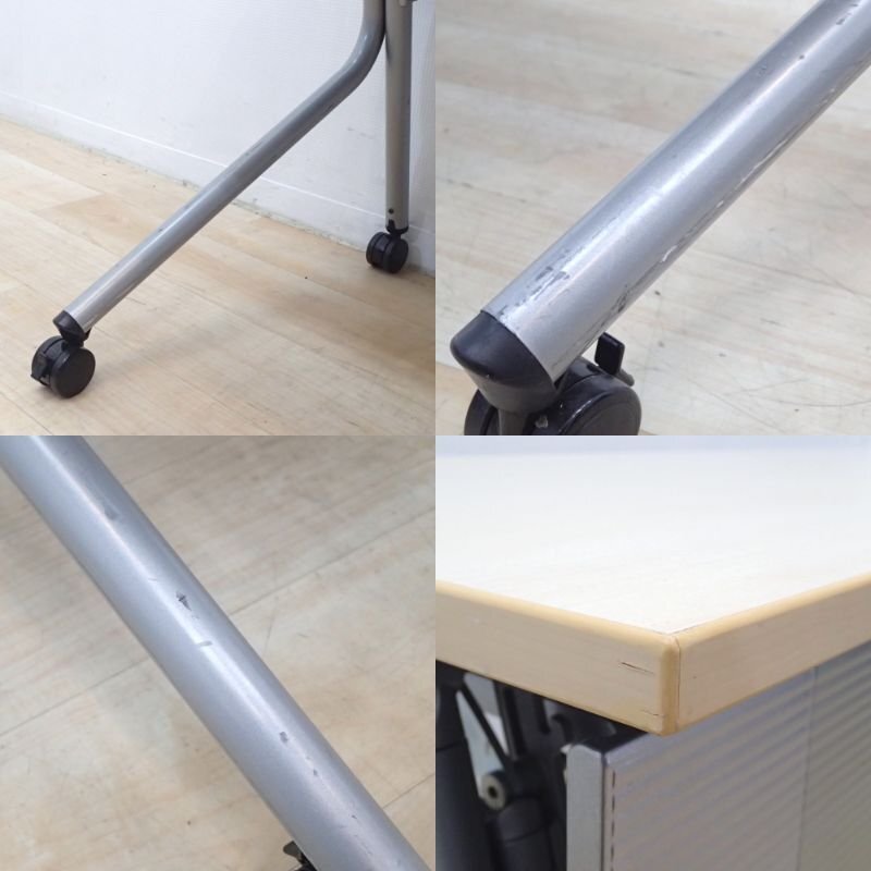 okamura オカムラ ネスティア サイドスタックテーブル 81841D ナチュラルW1500 D600 幕板 網棚 会議室 スクール KK18393 中古オフィス家具_画像10