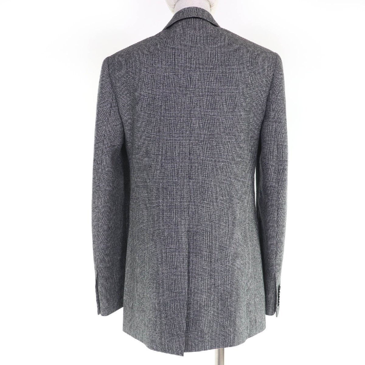 極美品☆CELINE セリーヌ 24SS 2V62I759O トムボーイ ウール グレンチェック柄 テーラードジャケット グレー 34 伊製 正規品 レディース_画像3