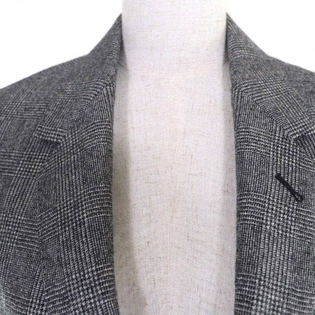 極美品☆CELINE セリーヌ 24SS 2V62I759O トムボーイ ウール グレンチェック柄 テーラードジャケット グレー 34 伊製 正規品 レディース_画像4