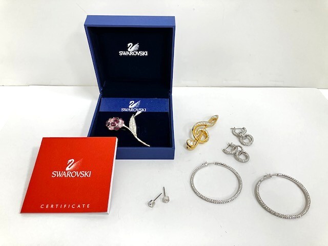 *SWAROVSKI Swarovski серьги / брошь совместно 5 пункт Stone аксессуары женский *