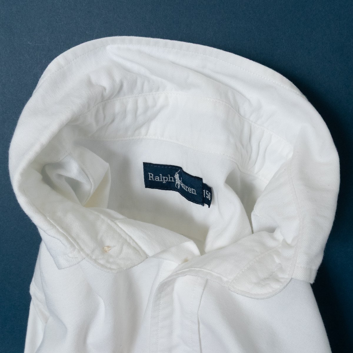 Ralph Lauren ラルフローレン オックスフォードボタンダウンシャツ 長袖 150cm コットン100％ ホワイト系 ポニー刺繍 男児 ジュニア 子供_画像6