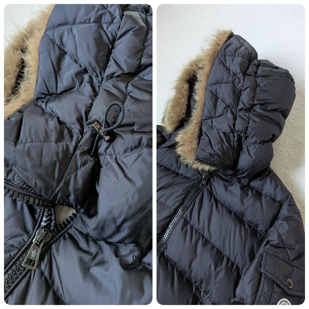 1 иен ~[ популярный ]MONCLER Moncler BYRON Байрон пуховик койот мех размер 0 чёрный черный мужской женский внешний S