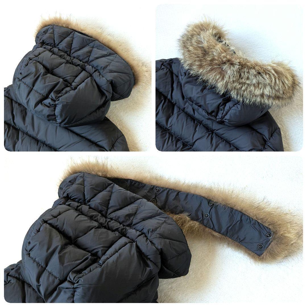 1 иен ~[ популярный ]MONCLER Moncler BYRON Байрон пуховик койот мех размер 0 чёрный черный мужской женский внешний S