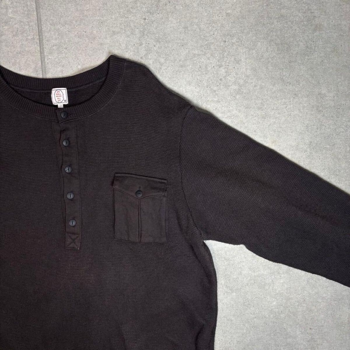 A BATHING APE термический тренировочный первый период бирка застежка с планкой 90sa* Bay sing* Ape футболка вафля Gorilla черный M