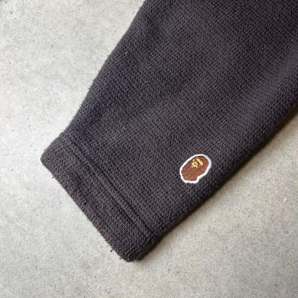 A BATHING APE термический тренировочный первый период бирка застежка с планкой 90sa* Bay sing* Ape футболка вафля Gorilla черный M