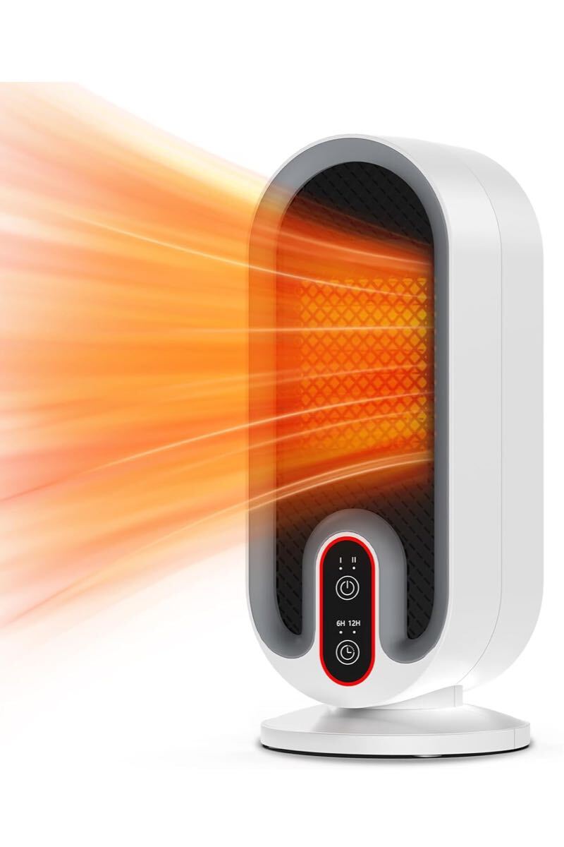 セラミックヒーター 小型 【2025冬新型 】電気ヒーター 足元 省エネ 速暖 650W/800W 静音 転倒オフ 過熱保護 タイマー 切り忘れ防止 ミニ_画像1