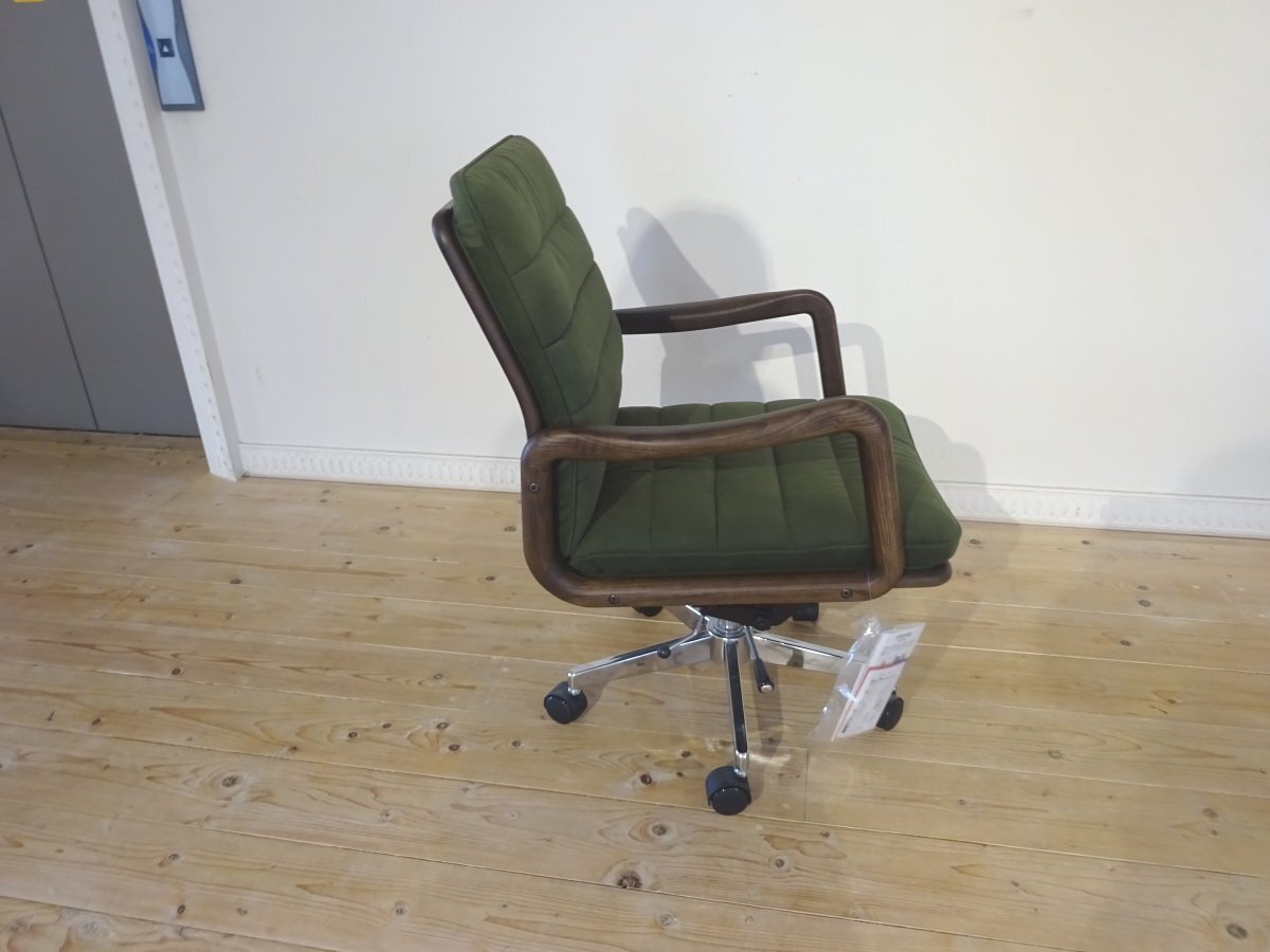 【展示品】 浜本工芸 書斎椅子・デスクチェア DSA-3000 オーク材/ダークオーク色 (osk071203)_画像4