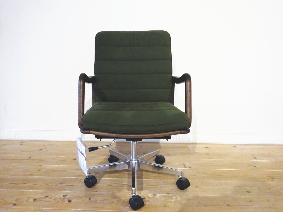 【展示品】 浜本工芸 書斎椅子・デスクチェア DSA-3000 オーク材/ダークオーク色 (osk071203)_画像1