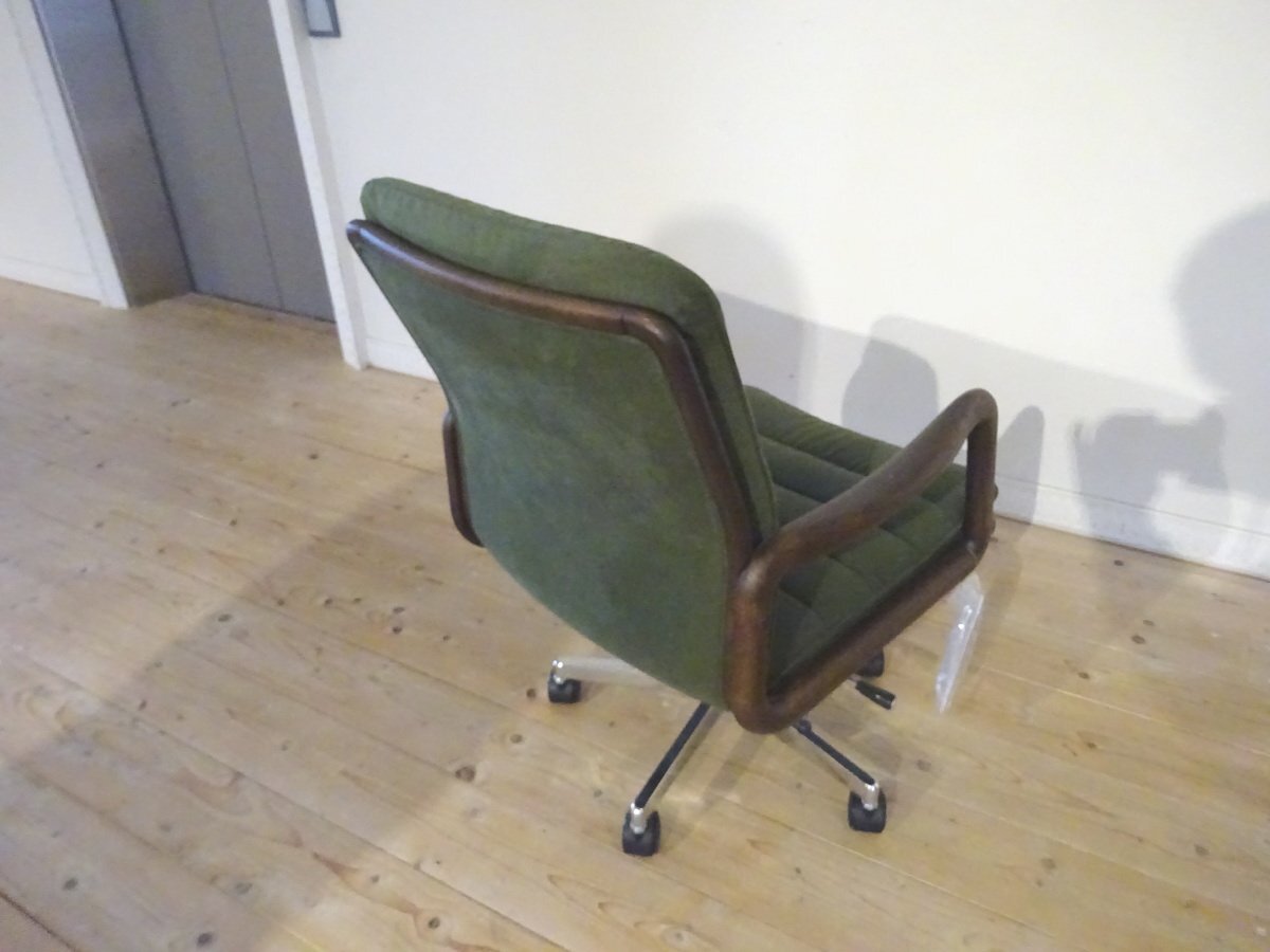 【展示品】 浜本工芸 書斎椅子・デスクチェア DSA-3000 オーク材/ダークオーク色 (osk071203)_画像3