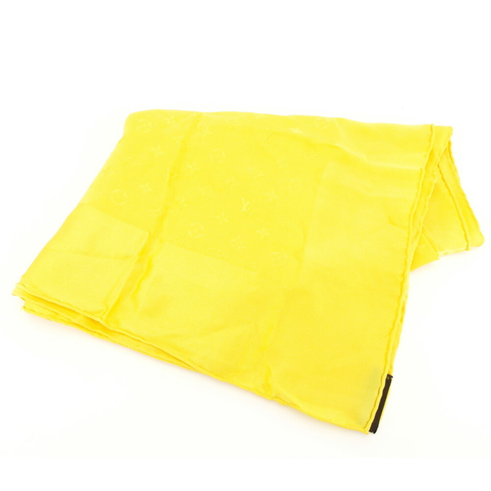 【30%OFFクーポン】ルイヴィトン スカーフ レディース モノグラム イエロー 中古_画像1