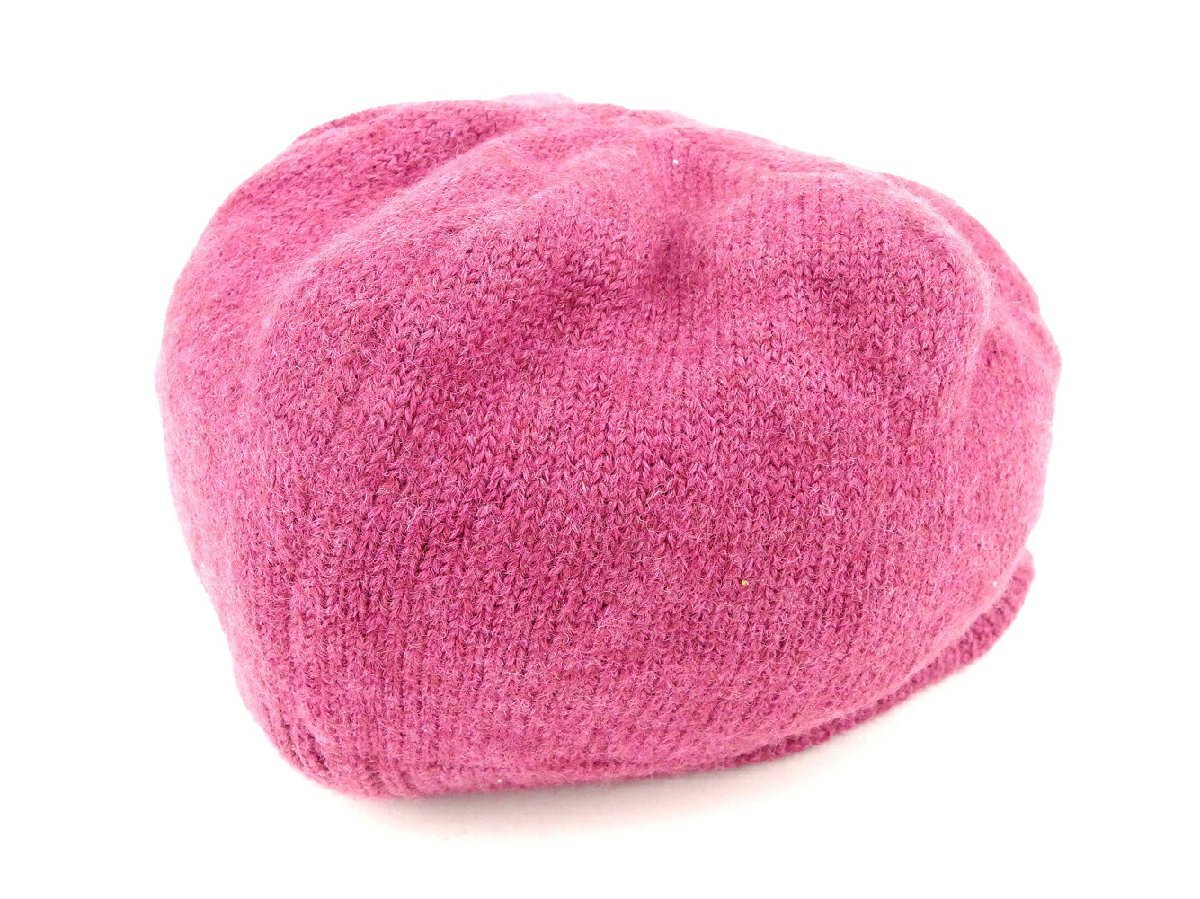 【30%OFFクーポン】バーバリー ブルーレーベル ニット帽 つば付き レディース パープル 中古_画像3