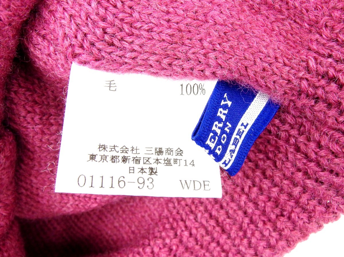 【30%OFFクーポン】バーバリー ブルーレーベル ニット帽 つば付き レディース パープル 中古_画像8