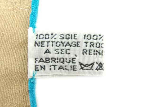 【30%OFFクーポン】カルティエ スカーフ 大判サイズ レディース マストライン ベージュ×ブルー系 中古_画像4