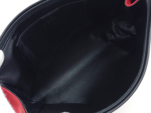 【30%OFFクーポン】グッチ GUCCI クラッチバッグ バイカラー レッド ブラック レディース 中古_画像5