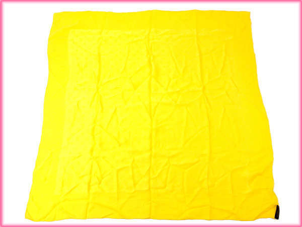 【30%OFFクーポン】ルイヴィトン スカーフ レディース モノグラム イエロー 中古_画像4