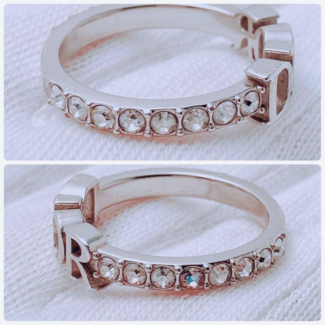 美品 ディオール dior リング 指輪 シルバー ラインストーン ON474 アクセサリー レディース Sサイズ_画像3