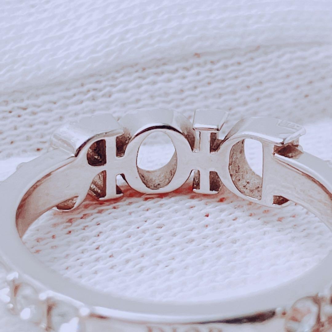 美品 ディオール dior リング 指輪 シルバー ラインストーン ON474 アクセサリー レディース Sサイズ_画像4