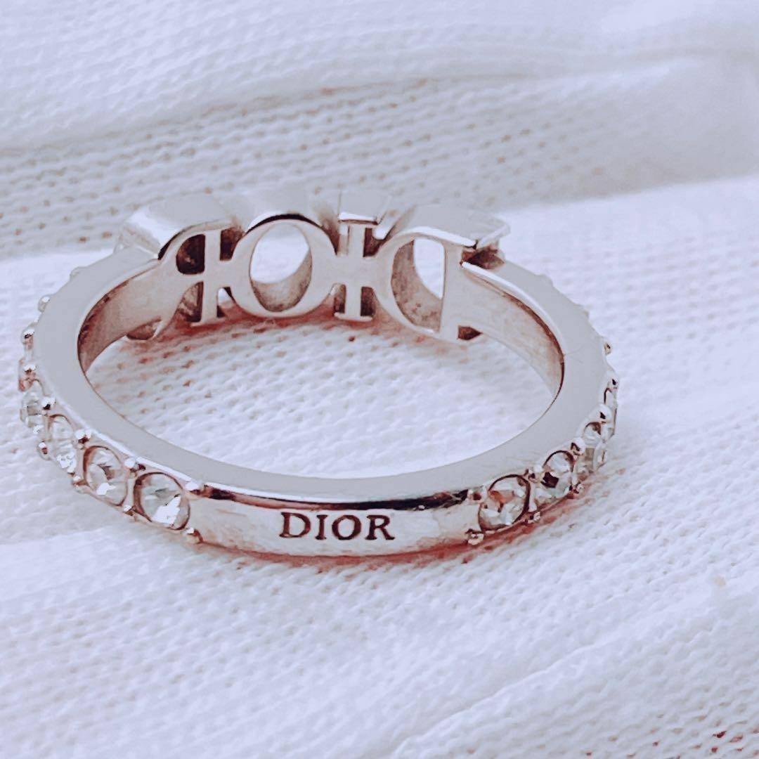 美品 ディオール dior リング 指輪 シルバー ラインストーン ON474 アクセサリー レディース Sサイズ_画像5