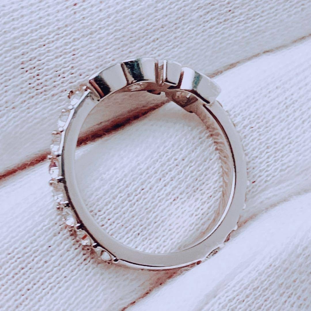 美品 ディオール dior リング 指輪 シルバー ラインストーン ON474 アクセサリー レディース Sサイズ_画像6