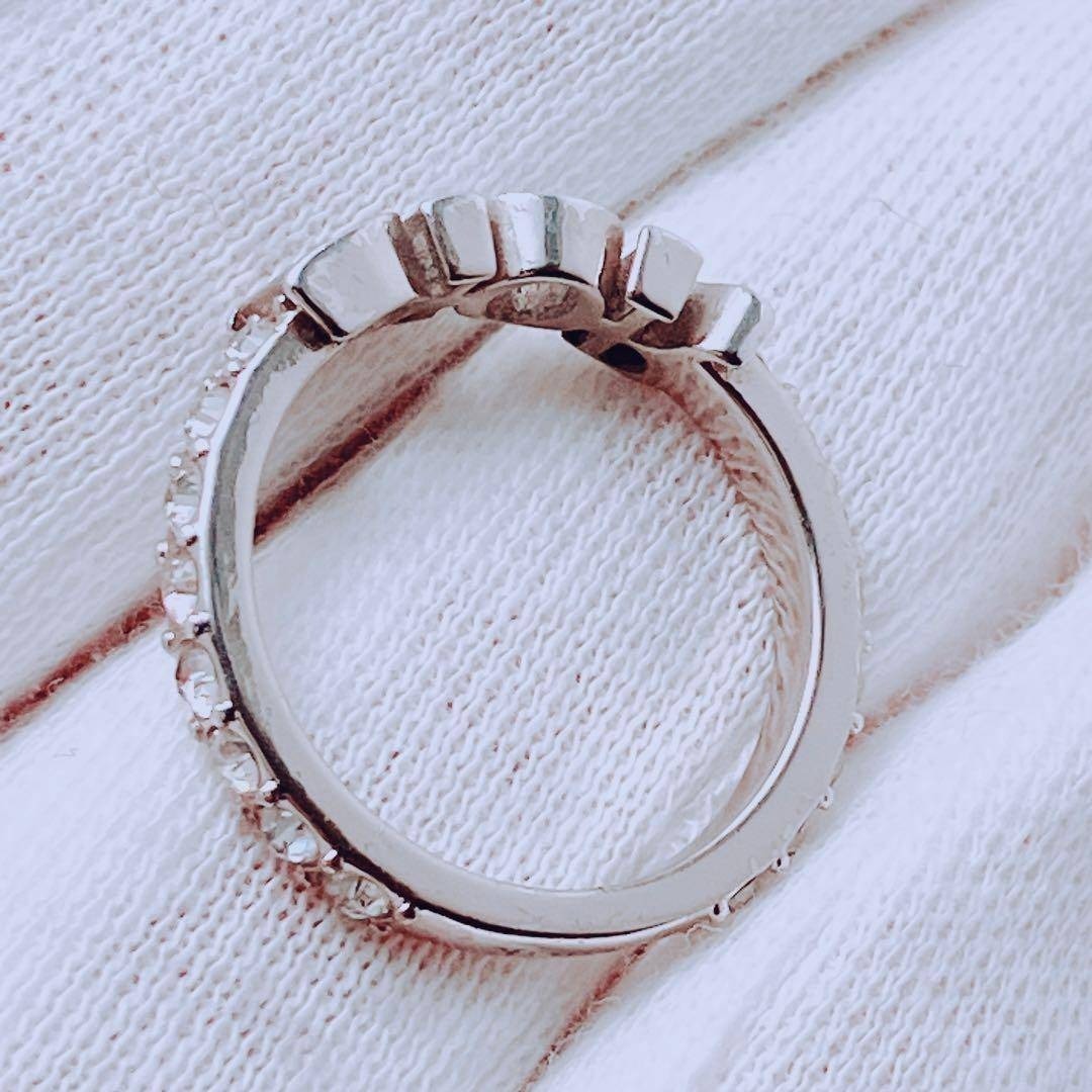 美品 ディオール dior リング 指輪 シルバー ラインストーン ON474 アクセサリー レディース Sサイズ_画像7