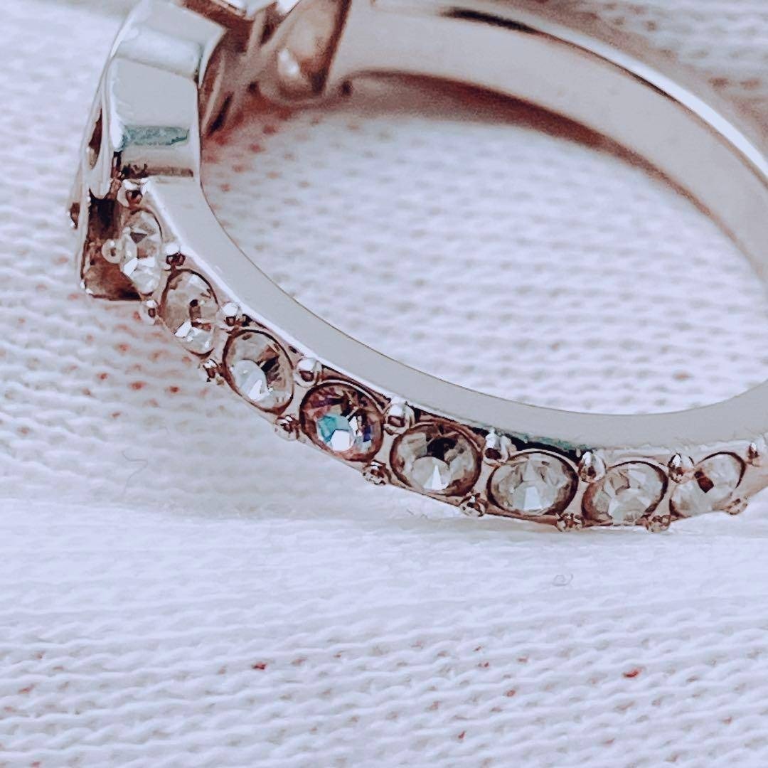 美品 ディオール dior リング 指輪 シルバー ラインストーン ON474 アクセサリー レディース Sサイズ_画像8