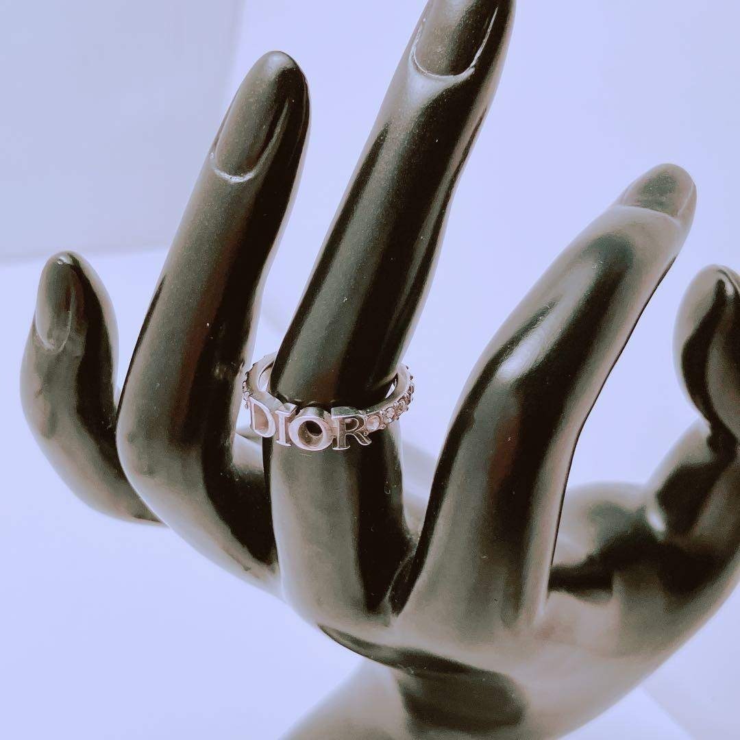 美品 ディオール dior リング 指輪 シルバー ラインストーン ON474 アクセサリー レディース Sサイズ_画像9