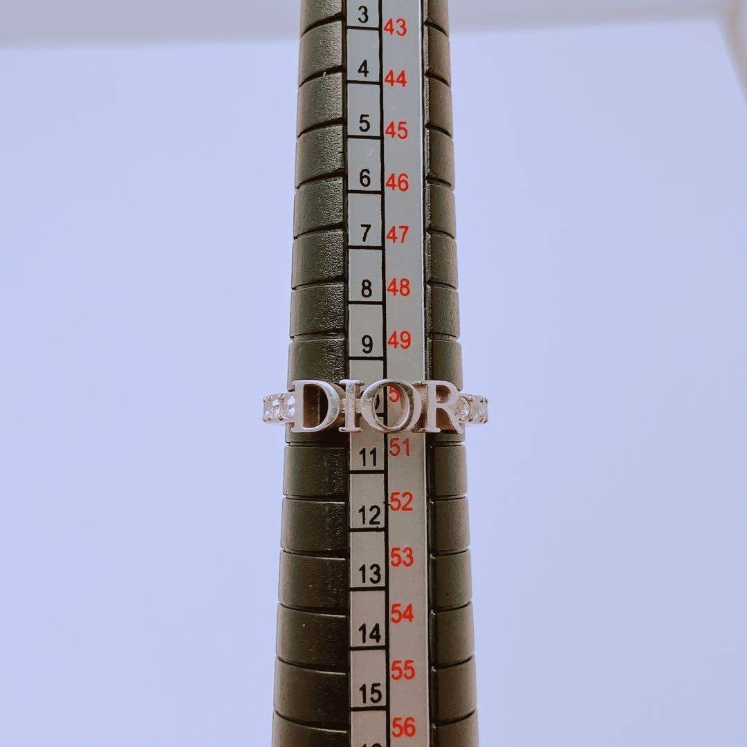 美品 ディオール dior リング 指輪 シルバー ラインストーン ON474 アクセサリー レディース Sサイズ_画像10