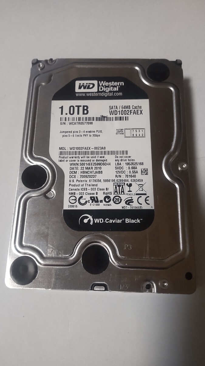HDD 1TB (10)[ обычный рабочий товар ] Western Digital WD Caviar Black 1TB 64MB Cache внутренности жесткий диск 