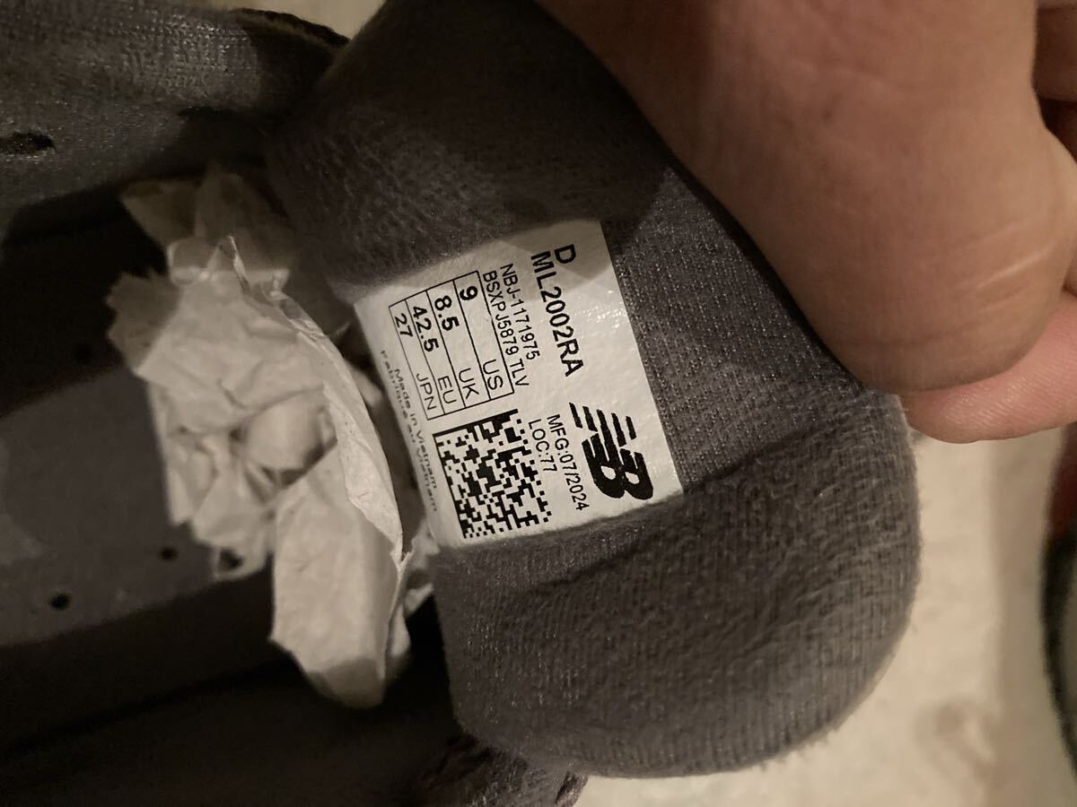 美品　ニューバランス ML2002RA New Balance US9 27.0 グレー スニーカー_画像3