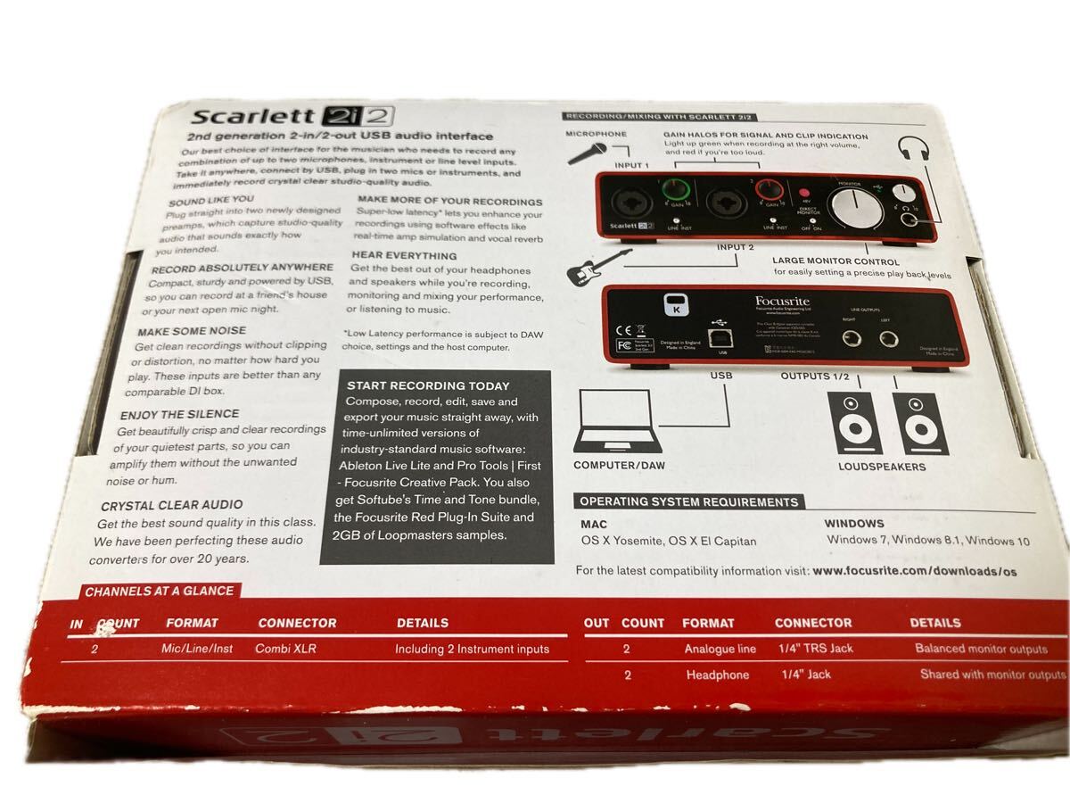 1 иен старт Focusrite Focus свет /Scarlett 2i2 G2 USB 2.0 Type C аудио интерфейс 