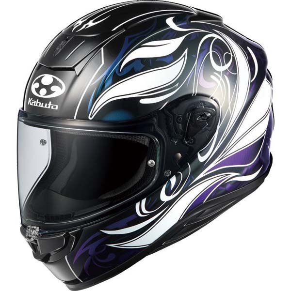 OGK Kabuto AEROBLADE6 ELFIDARK черный белый лиловый M размер (57-58)