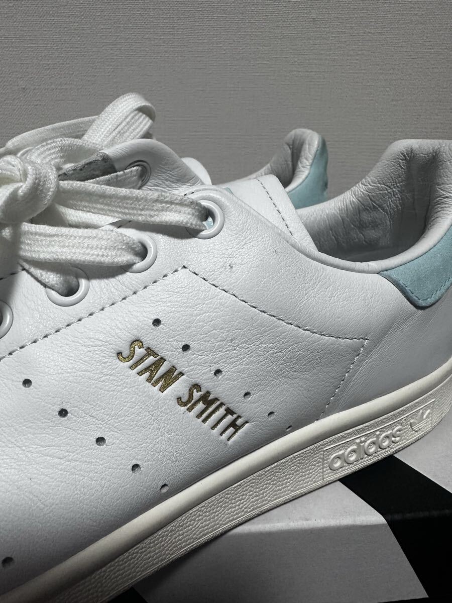 adidas stansmith BZ0461 アディダス スタンスミス stan smith 天然皮革 ホワイト グリーン 生産終了 28.5cm 箱無し_画像7