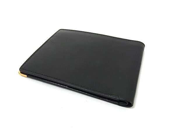 dunhill ダンヒル レザー 二つ折り 財布 ウォレット 札入れ カード入れ メンズ ブラック系 DK1147_画像2