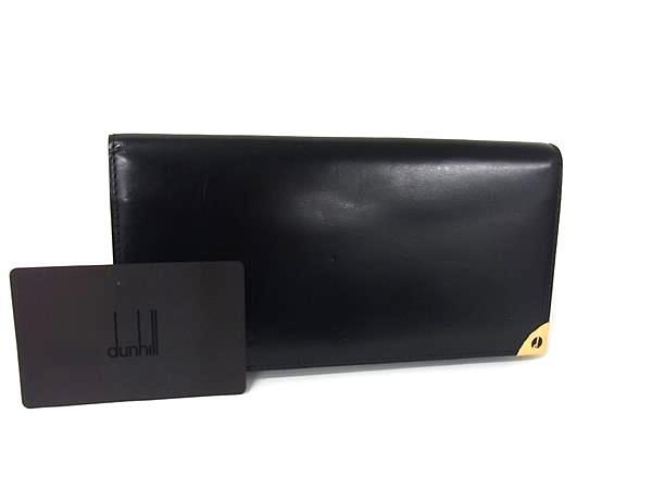 dunhill ダンヒル ロンドン レザー 二つ折り 長財布 ウォレット 札入れ カード入れ メンズ ブラック系 DH9483_画像1